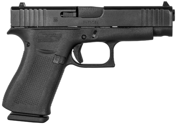 Glock PA4850201 G48 Gen5 Slim Compact 9mm Luger 10+1 4.17" Black GMB Barrel, Black nDLC Serrated Slide, Black Polymer Frame w/Beavertail, Black Textured Polymer Grip